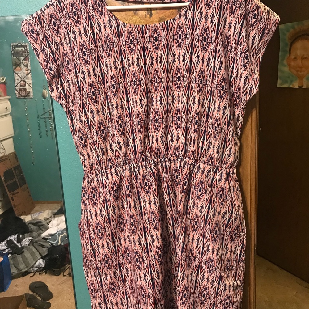 2 Modest knee length striped pattern dresses